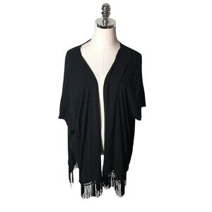 Victoria's Secret Cardigan Womens Size XS Oversized Black Festival Lightweight